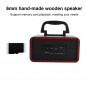 Retro Wooden Wireless Bluetooth Portable Speaker Stereo Subwoofer Phone Holder