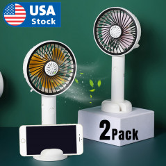 2Pack Portable Rechargeable Fan Handy Fan Pocket Size Air Cooler USB w/ Battery