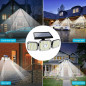 2Pack Solar Lights Motion Sensor, Security LED Waterproof Adjustable head