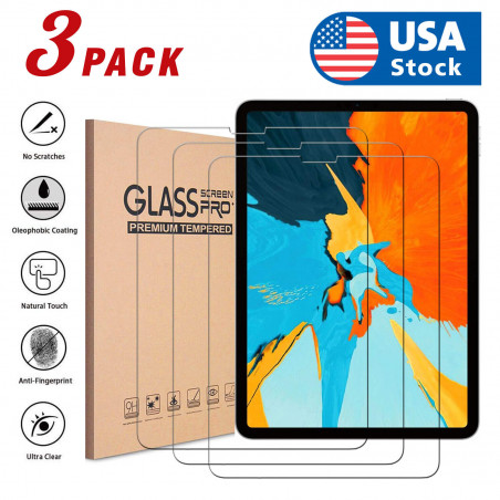 3X Premium Screen Protector for Apple iPad Pro 11-Inch 2018 Tempered Glass Film