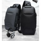 Mens Anti-theft Lock Shoulder Chest Bag With USB Oxford Travel Backpack L