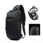 Mens Anti-theft Lock Shoulder Chest Bag With USB Oxford Travel Backpack L