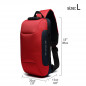 Mens Anti-theft Lock Shoulder Chest Bag With USB Oxford Travel Backpack L