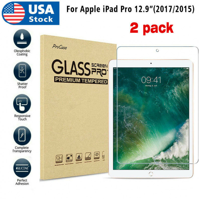 Tempered Glass Screen Film Protector for Apple iPad Pro 12.9"(2015 & 2017 model)