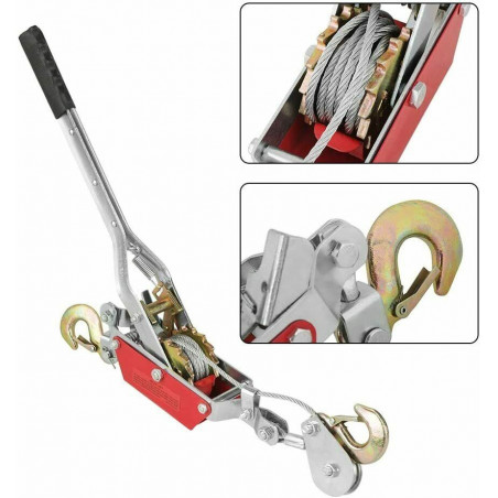 4 Tons 8800lbs Hook Come A Long Winch Hoist Hand Cable Puller Lever Durable Tool