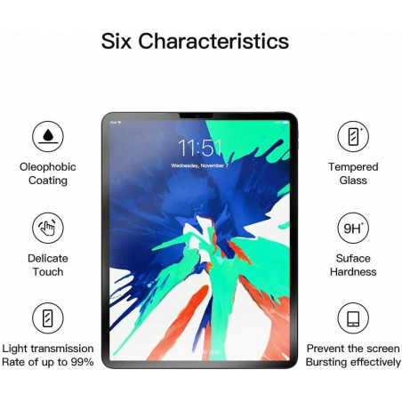 3-PCS Tempered Glass Screen Film Protector for Apple iPad Pro 12.9"(2015 & 2017)