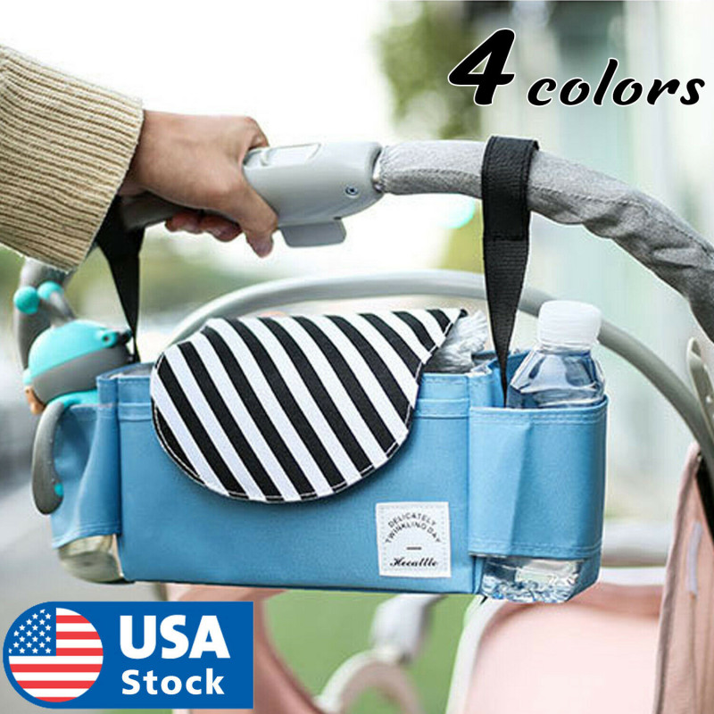 Baby Stroller Pram Pushchair Organizer Hanging Storage Bag Bottle Diaper Holder