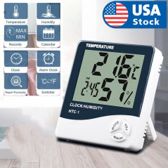 Thermometer Indoor Digital LCD Hygrometer Temperature Humidity Meter Alarm Cloc