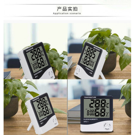 Thermometer Indoor Digital LCD Hygrometer Temperature Humidity Meter Alarm Cloc