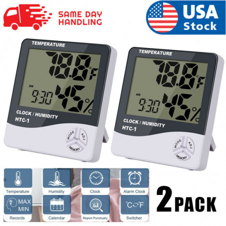 2PACK Digital Hygrometer LCD Indoor Thermometer Temperature Humidity Meter