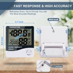 2PACK Digital Hygrometer LCD Indoor Thermometer Temperature Humidity Meter