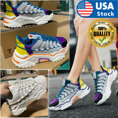 Women's Breathable Sneakers Walking Trainers Sports Running Tennis Shoes Lace Up