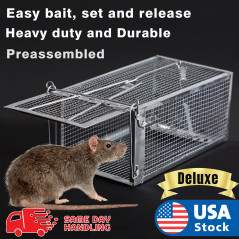 Live Humane Cage Mouse Trap Rat Hamster Catch Control Bait Hunting Survival New