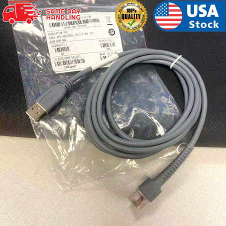 New For Zebra USB Barcode Scanner Cable 7ft CBA-U21-S07ZBR