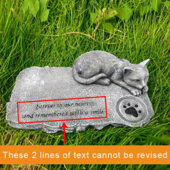 Personalise Pet Name Cat Memorial Stone Sleeping Pet Angel Grave Marker Statue