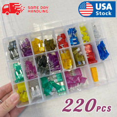 220 Pcs Car Blade Fuse Assortment Assorted Kit Blade Set Auto Truck Automotive