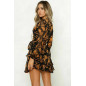 Women Spring Summer Sexy V Neck Long Sleeve Printed Mini Short Dresses(S-XXL)