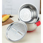 4Pcs Kitchen Stainless Steel Multi-function Grater Slicer Washing Drain Basin