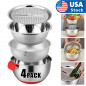 4Pcs Kitchen Stainless Steel Multi-function Grater Slicer Washing Drain Basin