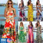 Women Floral Sexy Backless Evening Party Beach Long Maxi Dresses Boho Sundress