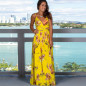 Women Floral Sexy Backless Evening Party Beach Long Maxi Dresses Boho Sundress