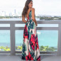 Women Floral Sexy Backless Evening Party Beach Long Maxi Dresses Boho Sundress