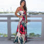 Women Floral Sexy Backless Evening Party Beach Long Maxi Dresses Boho Sundress