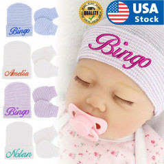 Embroidery Newborn Hospital Soft Hat, Personalized Newborn Hat, Baby Gift unisex