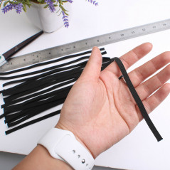 Black Elastic Band 1/4 inches Width (6mm) White For DIY Mask 8inchx10 to 100pcs