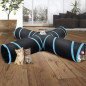 Feline New Cat Tunnel Design, Collapsible 4-way Tunnel Toy with Crinkle