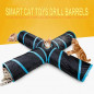 Feline New Cat Tunnel Design, Collapsible 4-way Tunnel Toy with Crinkle