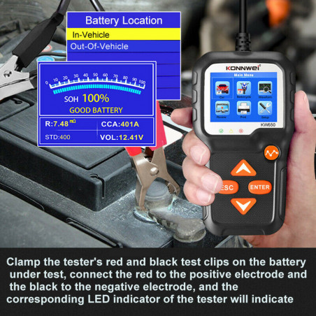 Automotive 12V Car Battery Load Tester Digital Analyzer Cranking Charging Tester