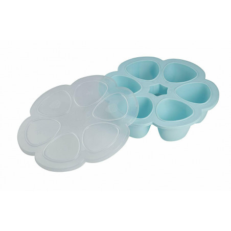BEABA Silicone Multiportions Baby Food Tray, Oven Safe, Made in Italy, Sky, 5 oz