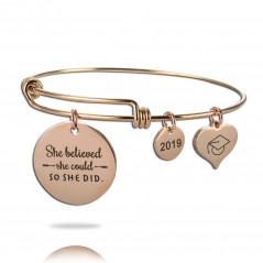 Graduation Gift High School College Class Of 2019 Charm Bangle Bracelet Jewelry