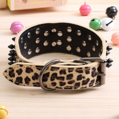 Skull Metal Studded Spiked Rivet Large Dog Collar  PU Leather Collar Shepherd