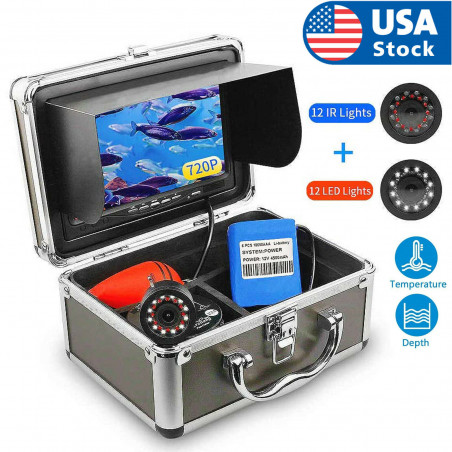 7 Inch 30M 24 LEDS Underwater Visual Fish Finder Surveillance For Ice/Sea/River