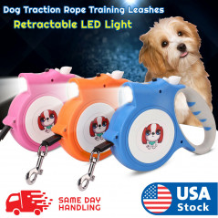 16.5ft Automatic Retractable Dog Leash Pet Collar LED Light