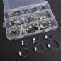 60 Pieces Adjustable Hose Clamps Worm Gear Stainless Steel Clamp Assortment