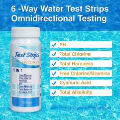 6IN1 Chlorine Dip Pool Test Strips Hot Tub SPA Swimming PH Tester Paper Bottle