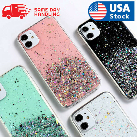 For Apple iPhone 11 Pro Max Bling Glitter Case TPU Case Girls Cute Cover US