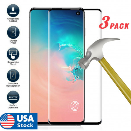 3pcsFor Samsung Galaxy S10 Plus S10e  Cover Tempered Glass Screen Protector Film