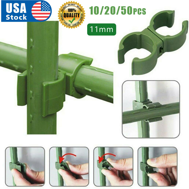 10-50Connectors Plant Stake Clips Fixed Greenhouse Film Bracket Garden Frame Rod