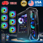 BLACK USB3.0 Steel/ Tempered Glass ATX Mid Tower Gaming Computer PC case