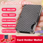 Slim Carbon Fiber Meta Credit Card Holder Clip Purse Money Wallet RFID Blocking