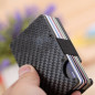 Slim Carbon Fiber Meta Credit Card Holder Clip Purse Money Wallet RFID Blocking