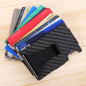 Slim Carbon Fiber Meta Credit Card Holder Clip Purse Money Wallet RFID Blocking