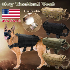 Tactical Police K9 Military Dog Vest Harness Service Canine Nylon Service MOLLE