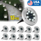 12PK 8 LED Solar Power Buried Light Under Ground Lamp Outdoor Way Garden Deck