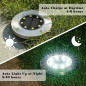 8 x 8LED Solar Power Buried Light Under Ground Outdoor Path Decking Lamp B-White