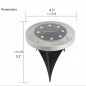 8 x 8LED Solar Power Buried Light Under Ground Outdoor Path Decking Lamp B-White